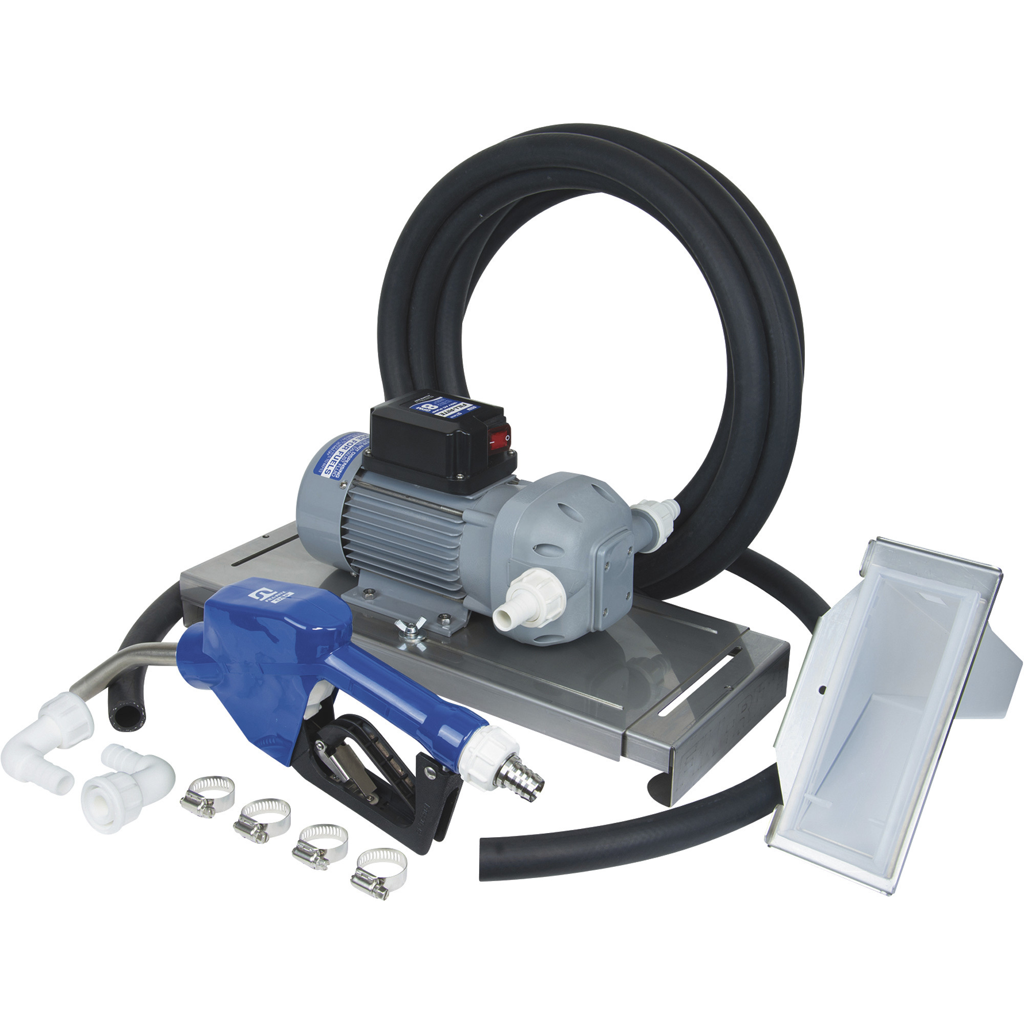 Fill-Rite Drum Mount DEF Transfer Pump, 8 GPM, 120V AC, Auto Nozzle and Hose, Model# DF120DAN520